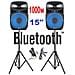 Impianto Audio Sistema Attivo 1000w 15""casse Amplificate + Stativi + Microfono - Foto miniatura 1