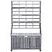 Contenitore Con Graticcio 99x55x160cm Grigio Massello Di Acacia - Foto miniatura 3