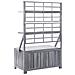 Contenitore Con Graticcio 99x55x160cm Grigio Massello Di Acacia - Foto miniatura 5