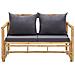 Panca da Giardino con Cuscini 115 cm in Bambù - Foto miniatura 7
