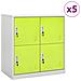 Armadietti Chiavi 5pz Grigio Chiaro Verde 90x45x92,5cm Acciaio - Foto miniatura 1
