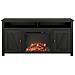 Farmington Credenza Con Camino Elettrico In Truciolare Nero - Foto miniatura 2