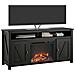 Farmington Credenza Con Camino Elettrico In Truciolare Nero - Foto miniatura 3