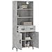 Credenza Grigio Cemento 69,5x34x180 Cm In Legno Multistrato - Foto miniatura 3