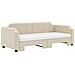 Divano Letto Estraibile Con Materassi Crema 80x200 Cm Tessuto - Foto miniatura 2