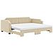 Divano Letto Estraibile Con Materassi Crema 80x200 Cm Tessuto - Foto miniatura 1