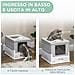 Lettiera per Gatti Chiusa in PP a 2 Porte con Paletta e Vassoio Estraibile 47.5x35.5x36.7 cm - Foto miniatura 4