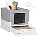 Lettiera per Gatti Chiusa in PP a 2 Porte con Paletta e Vassoio Estraibile 47.5x35.5x36.7 cm - Foto miniatura 1
