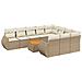 Set Divani Da Giardino 11 Pz Con Cuscini Beige In Polyrattan - Foto miniatura 2