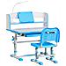 Banco Scuola per Bambini 6-12 Anni Regolabile con Luce LED, Leggio e Portapenne, in MDF, PP e Acciaio, Azzurro - Foto miniatura 1