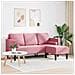 Divano a 3 posti con Chaise L-shaped Rosa Chiaro 160 cm in Velluto - Foto miniatura 3