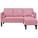 Divano a 3 posti con Chaise L-shaped Rosa Chiaro 160 cm in Velluto - Foto miniatura 4