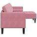 Divano a 3 posti con Chaise L-shaped Rosa Chiaro 160 cm in Velluto - Foto miniatura 5