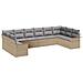 Set Divano da Giardino  10 Pezzi con Cuscini Beige Polirattan, Divano da Giardino  2 Posti con Ripostiglio e Cuscini Beige Polirattan - Foto miniatura 1
