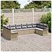 Set Divano da Giardino  10 Pezzi con Cuscini Beige Polirattan, Divano da Giardino  2 Posti con Ripostiglio e Cuscini Beige Polirattan - Foto miniatura 3