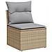 Set Divano da Giardino  10 Pezzi con Cuscini Beige Polirattan, Divano da Giardino  2 Posti con Ripostiglio e Cuscini Beige Polirattan - Foto miniatura 4