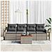 Set Divano da Giardino 5 Pezzi con Cuscini Grigio Polyrattan Acacia, Divano da Giardino 2 Posti con Ripostiglio e Cuscini Grigio Polyrattan - Foto miniatura 3