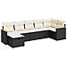 Set Divani da Giardino con Cuscini 7pz Nero Polyrattan - Foto miniatura 1