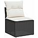 Set Divani da Giardino con Cuscini 7pz Nero Polyrattan - Foto miniatura 4