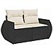 Set Divani da Giardino con Cuscini 7pz Nero Polyrattan - Foto miniatura 5