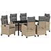 Set da Pranzo per Giardino 7 pcs Beige polyrattan - Foto miniatura 1