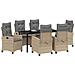 Set da Pranzo per Giardino 7 pcs Beige polyrattan - Foto miniatura 3
