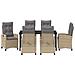 Set da Pranzo per Giardino 7 pcs Beige polyrattan - Foto miniatura 7