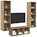 Set di mobili TV 3 pcs rovere artigianale 37 x 37 x 142.5 cm - Foto miniatura 3