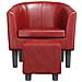 Poltrona a Pozzetto con Poggiapiedi Rosso Vino in Similpelle - Foto miniatura 3
