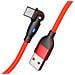 Cavo Di Ricarica Dati Usb A Type-c Rotante A 180° - Confezione Da 2, Ricarica Rapida, Treccia In Nylon Red 3 M - Foto miniatura 3