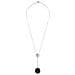 Girocollo In Argento Sterling 925 E Cristallo A Pendolo Nero - Foto miniatura 1