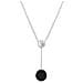 Girocollo In Argento Sterling 925 E Cristallo A Pendolo Nero - Foto miniatura 3