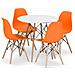 Set da tavolo Valora KOVA 80, tavolo rotondo bianco moderno + 4 sedie arancioni - Foto miniatura 1