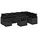 Set Divano da Giardino con cuscino 9 pcs Nero Poly Rattan - Foto miniatura 1