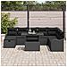 Set Divano da Giardino con cuscino 9 pcs Nero Poly Rattan - Foto miniatura 3