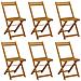 Sedie da giardino pieghevoli 6 pcs Naturale 40 x 53 x 80 cm - Foto miniatura 1