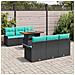 Set Divano da Giardino con archiviazione 7 pcs Nero Poly Rattan - Foto miniatura 3