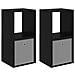 Comodino 2 pcs Rovere Nero 35 x 32 x 68,5 cm Legno multistrato - Foto miniatura 1
