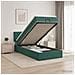 Letto ottomano con materasso Verde Scuro 90 x 190 cm Velluto - Foto miniatura 2