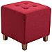 Poggiapiedi Divano Pharao - Sgabello Pouf Capitonné Imbottito in Tessuto I Sgabello Basso Salotto Piedini in Legno I Sgabello Quadrato da Sala 45x45 cm I Pouf Design Salotto Rosso - Foto miniatura 1