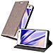 Custodia Compatibile Con Sony Xperia C4 In Bruno Caffè - Coperchio Protettiva Con Chiusura Magnetica, Funzione Stand E Tasca Per Le Carte - Foto miniatura 3