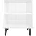 Comodino con Gambe in Metallo Bianco Lucido 40x30x50 cm - Foto miniatura 5