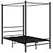 Letto A Baldacchino Nero In Metallo 120x200 Cm - Foto miniatura 2