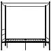 Letto A Baldacchino Nero In Metallo 120x200 Cm - Foto miniatura 3