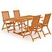 Set da Pranzo da Giardino 5 pz in Legno Massello di Teak - Foto miniatura 1