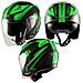 Jet Casco Moto Visiera Doppia Scooter Ece22-05 Certificato Nero Opaco Verde L - Foto miniatura 10