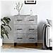 Credenza Grigio Cemento 69,5x34x90 Cm In Legno Multistrato - Foto miniatura 1