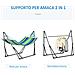 Amaca con Supporto Autoportante Pieghevole in Cotone e Acciaio 270x100x94 cm - Foto miniatura 2