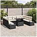 Set di divani da giardino da 10 pezzi con cuscini Rattan nero - Foto miniatura 3