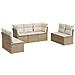 Set Divani da Giardino 7 pz con Cuscini Beige in Polyrattan - Foto miniatura 1